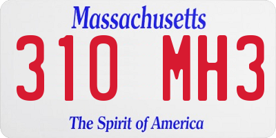 MA license plate 310MH3