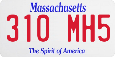 MA license plate 310MH5