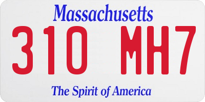 MA license plate 310MH7