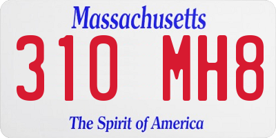 MA license plate 310MH8