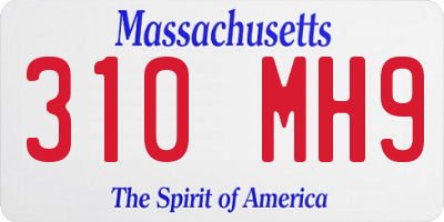 MA license plate 310MH9