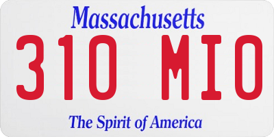 MA license plate 310MI0