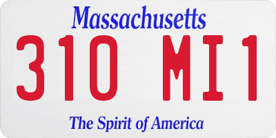 MA license plate 310MI1