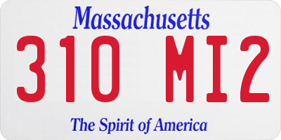 MA license plate 310MI2