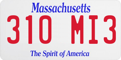 MA license plate 310MI3