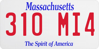 MA license plate 310MI4