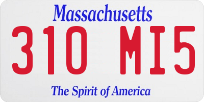 MA license plate 310MI5