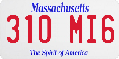 MA license plate 310MI6