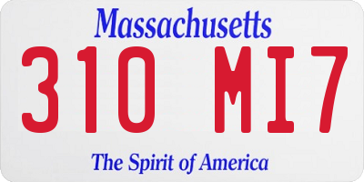MA license plate 310MI7