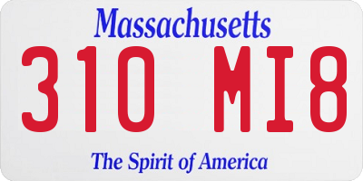 MA license plate 310MI8