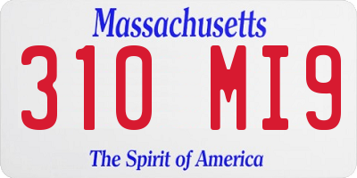 MA license plate 310MI9