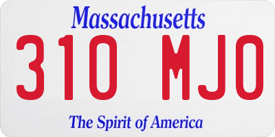 MA license plate 310MJ0