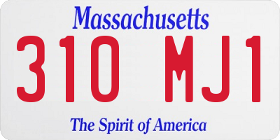 MA license plate 310MJ1