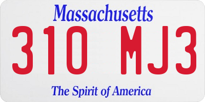 MA license plate 310MJ3
