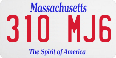 MA license plate 310MJ6