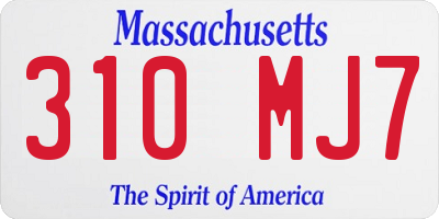 MA license plate 310MJ7