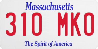 MA license plate 310MK0