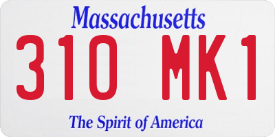 MA license plate 310MK1