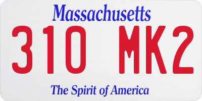 MA license plate 310MK2
