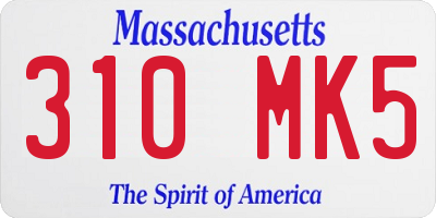 MA license plate 310MK5