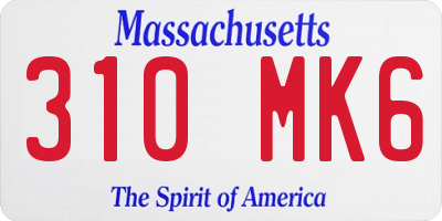 MA license plate 310MK6