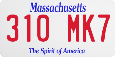 MA license plate 310MK7