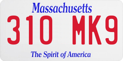 MA license plate 310MK9
