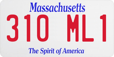MA license plate 310ML1