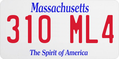 MA license plate 310ML4