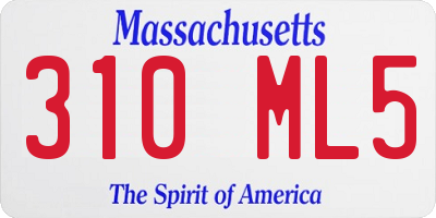 MA license plate 310ML5