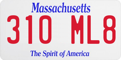MA license plate 310ML8
