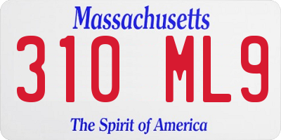MA license plate 310ML9