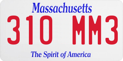 MA license plate 310MM3