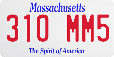 MA license plate 310MM5