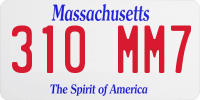 MA license plate 310MM7