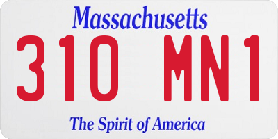 MA license plate 310MN1
