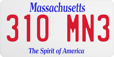 MA license plate 310MN3