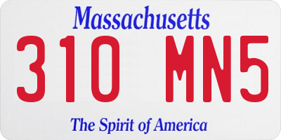 MA license plate 310MN5