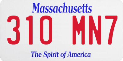 MA license plate 310MN7