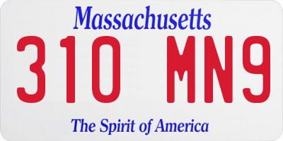 MA license plate 310MN9
