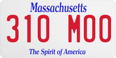MA license plate 310MO0