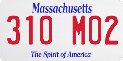 MA license plate 310MO2