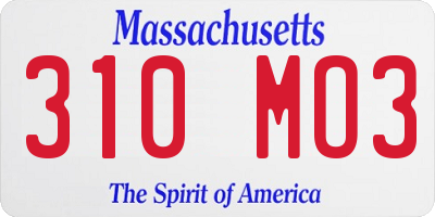 MA license plate 310MO3
