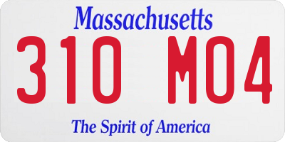MA license plate 310MO4