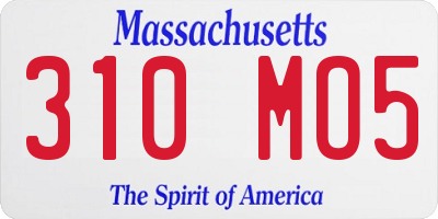 MA license plate 310MO5