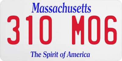 MA license plate 310MO6