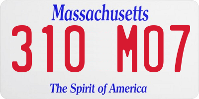 MA license plate 310MO7
