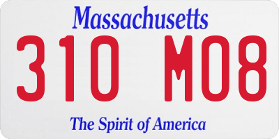 MA license plate 310MO8