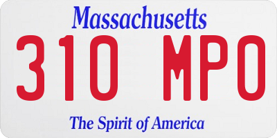 MA license plate 310MP0