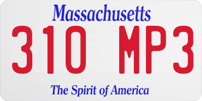 MA license plate 310MP3